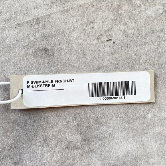 NWT Everlane Two Piece Bikini Swim Suit Black White Stripe Medium - Picture 3 of 6